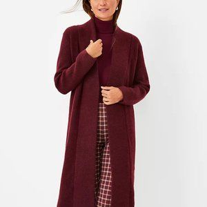 Ann Taylor Burgundy Cozy Snap Coatigan